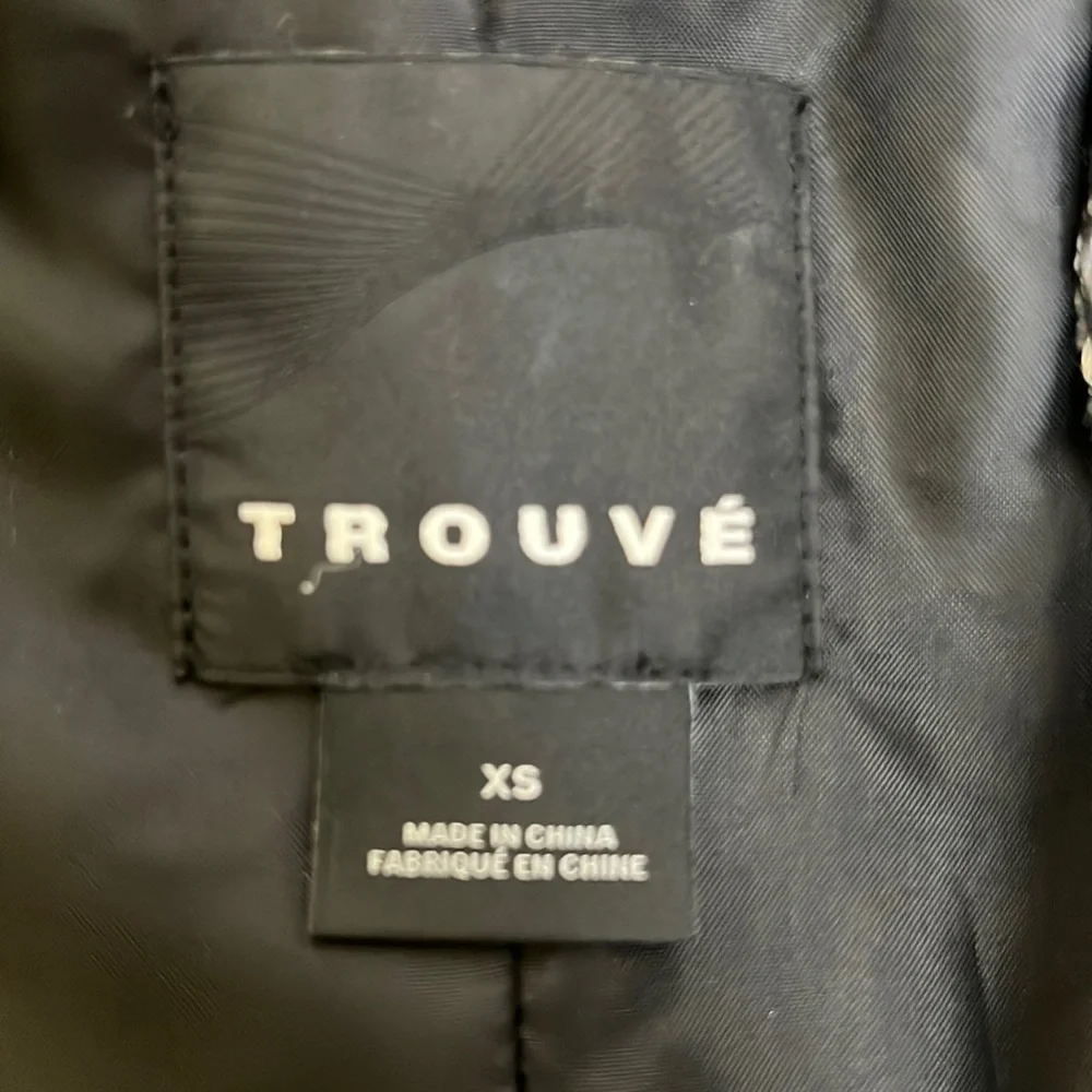 Trouve Tweed Metallic Zip Front Blazer Jacket - Size XS